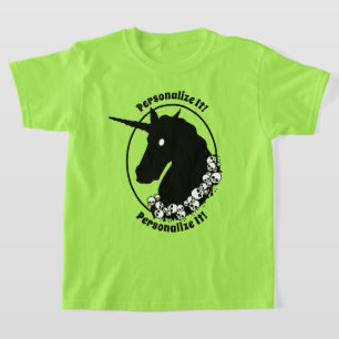 VOTRE TEXTE T-shirt Zombie Unicorn