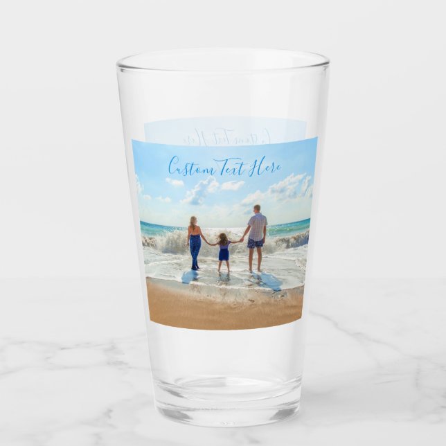 Votre verre photo personnalisé avec du texte perso (Devant)