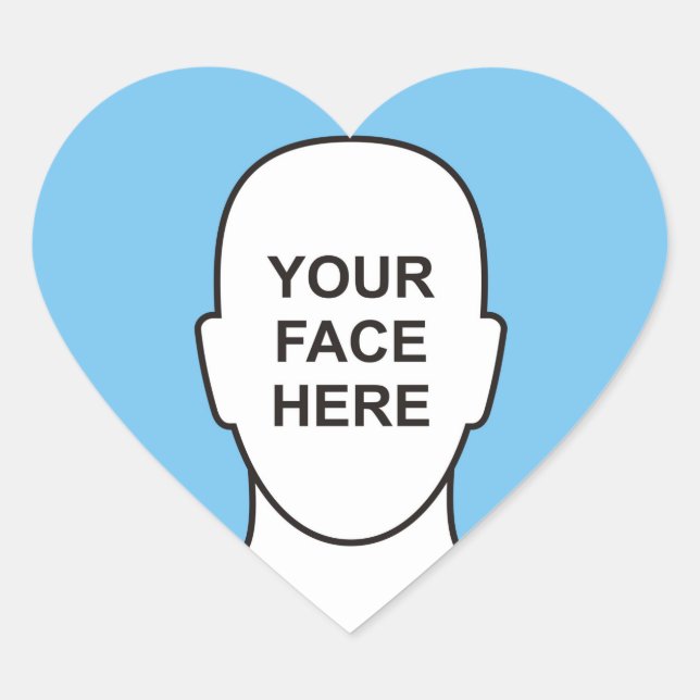 Votre visage dans un autocollant de coeur (Devant)