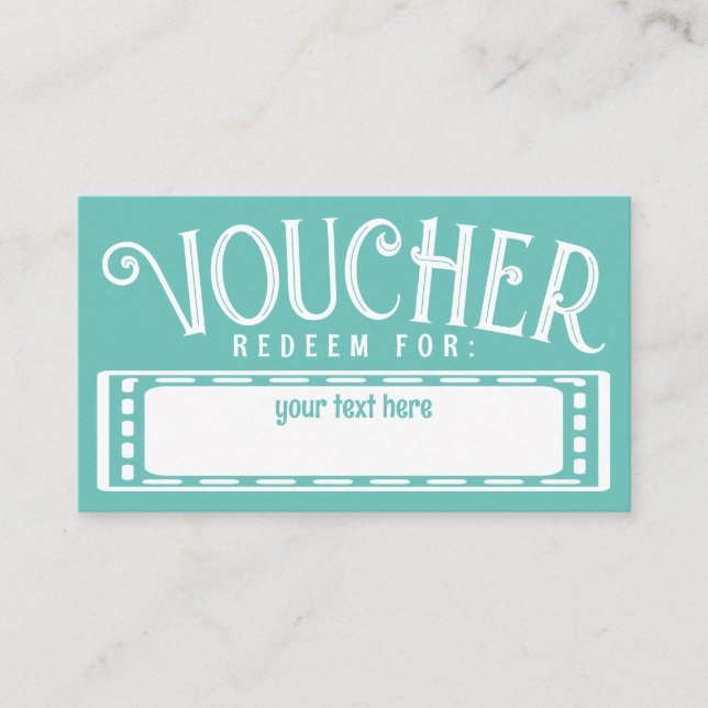 Voucher Ticket Template Customizable Card Add Text (Front)