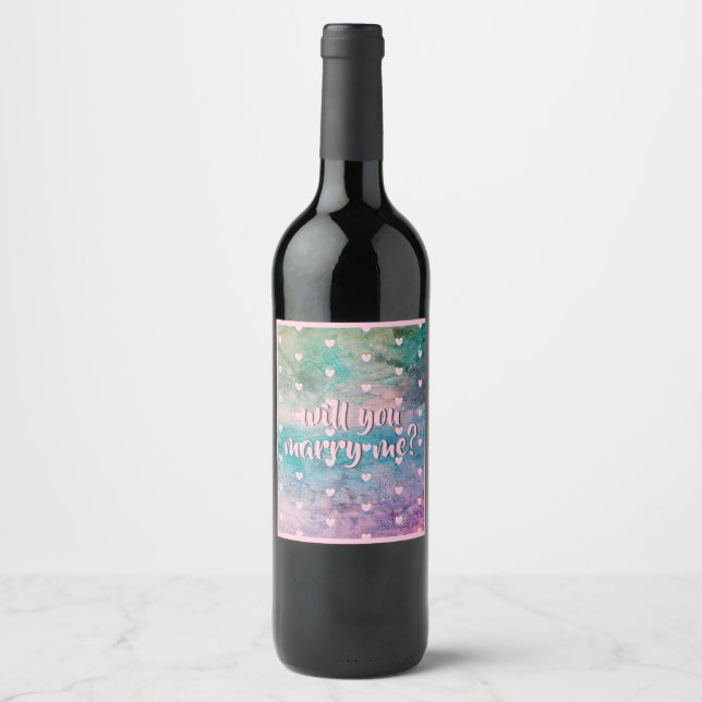 voulez-vous m'épouser étiquettes bouteille de vin (Devant)