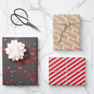 Vous aimez Red Hearts Stripes sur papier Kraft
