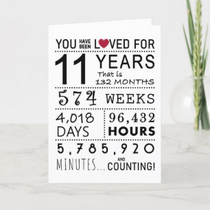 Vous Avez Été Aimé 11ème Carte Anniversaire