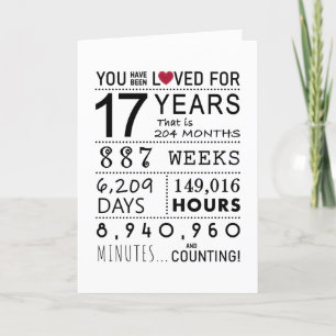 Vous Avez Été Aimé 17ème Carte Anniversaire