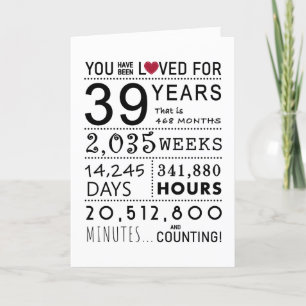 Vous Avez Été Aimé 39ème Carte Anniversaire