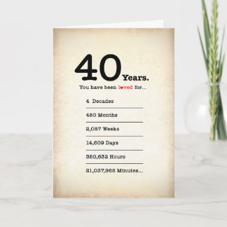 Vous avez été aimé 40 ans, Carte d'anniversaire