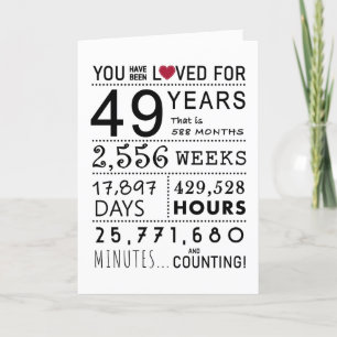 Vous Avez Été Aimé 49ème Carte Anniversaire