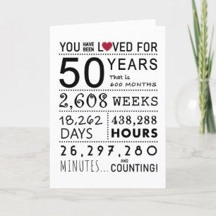 Vous Avez Été Aimé 50e Carte Anniversaire