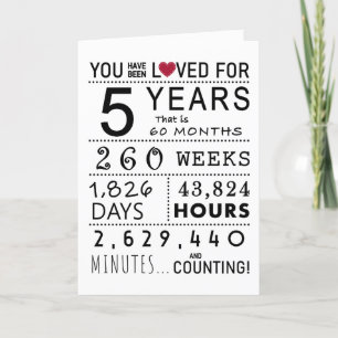 Vous Avez Été Aimé 5e Carte Anniversaire
