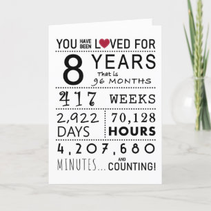 Vous Avez Été Aimé Carte 8ème Anniversaire