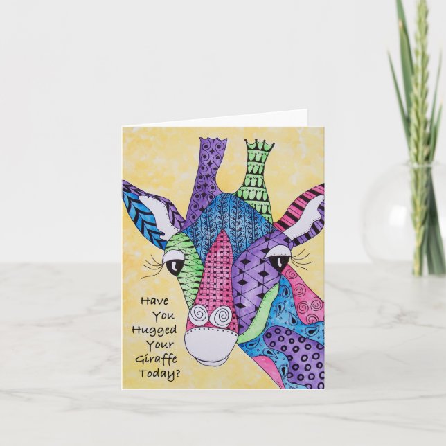 Vous avez étreints votre carte de note de girafe (Devant)