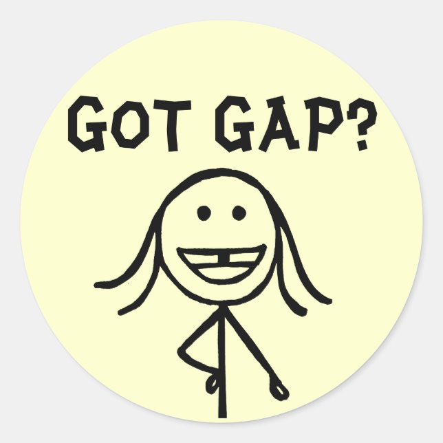 Vous Avez Gap ? Stickers fille dent taraudée (Devant)
