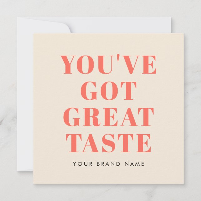 Vous avez un grand goût carte de remerciements (Devant)