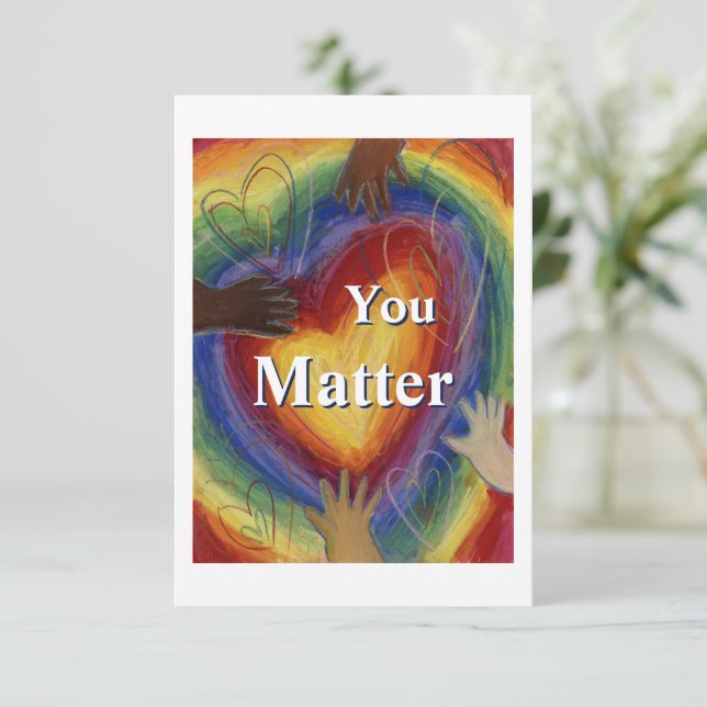 Vous Comptez Rainbow Hearts Note Cartes (Debout devant)