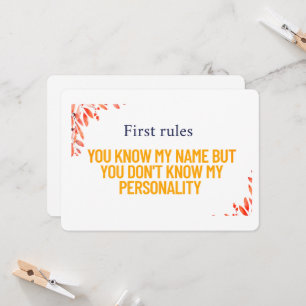 Vous Connaissez Mon Nom Invitation & Carte Postale