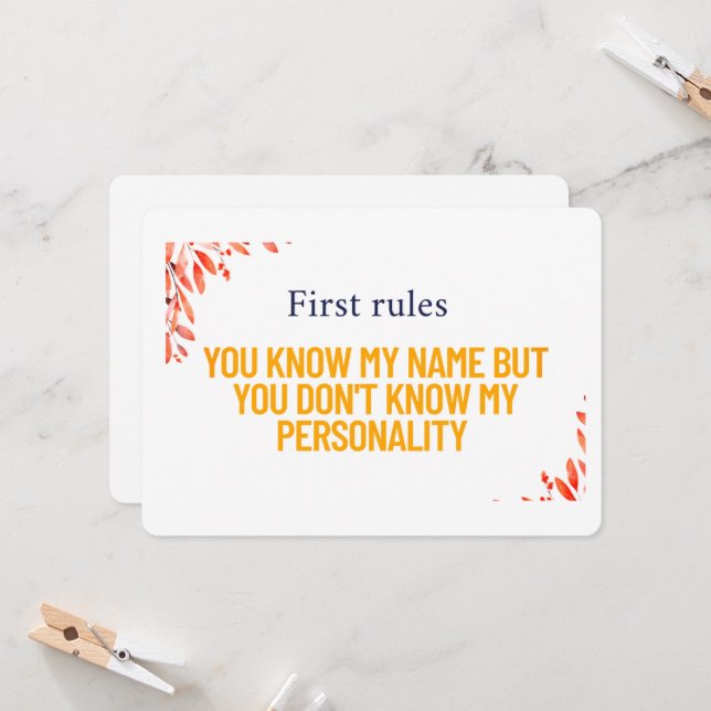 Vous Connaissez Mon Nom Invitation & Carte Postale (Devant/Arrière en situation)