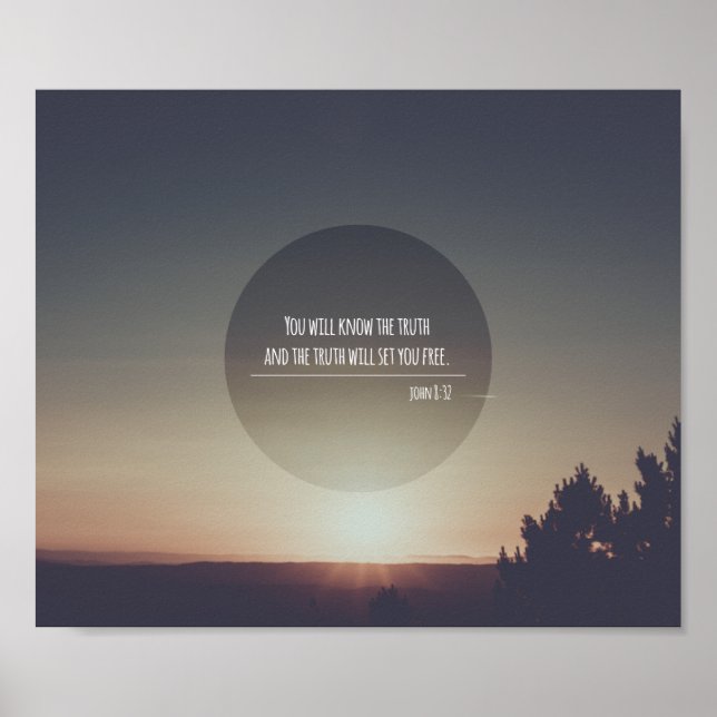 Vous connaîtrez la vérité Poster Jean 8:32 Verse (Devant)