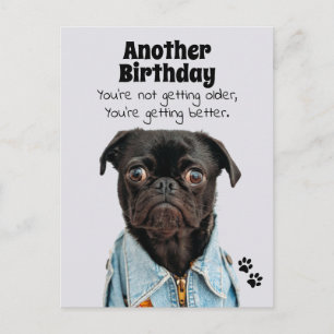 Vous devenez meilleur Carlin Chien Birthday Carte 