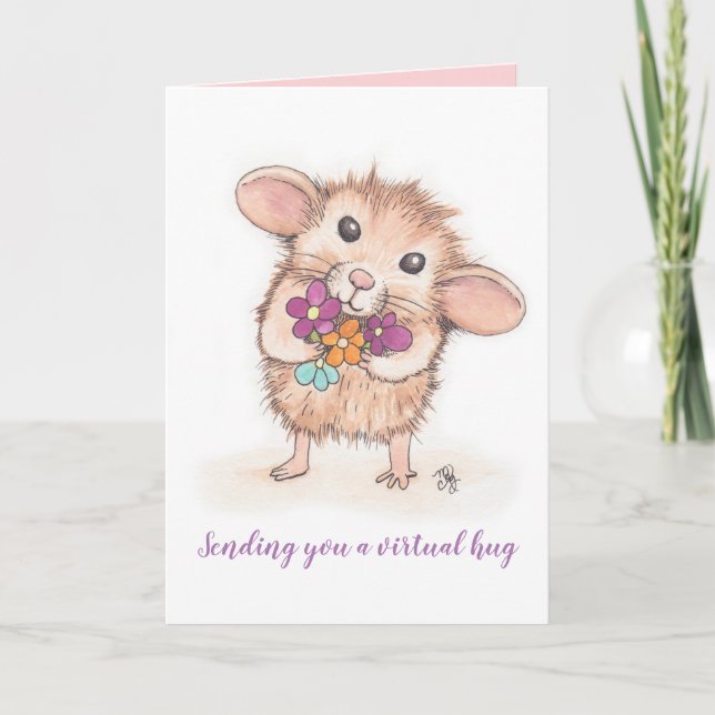 Vous envoyer une carte de voeux de souris Hug virt (Devant)