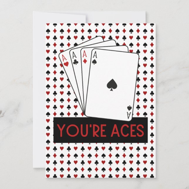 VOUS ÊTES ACES Las Vegas Style Carte de remercieme (Devant)