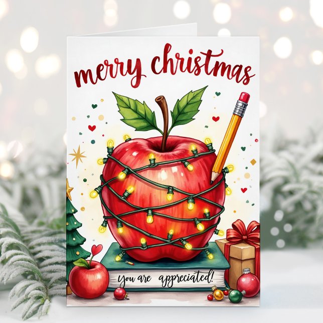 Vous Êtes Apprécié Professeur Carte de Noël (Créateur téléchargé)