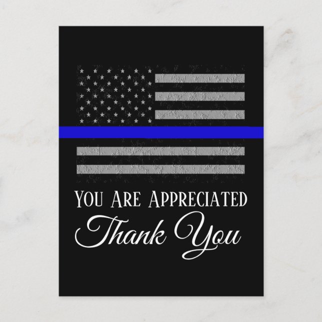 VOUS ÊTES APPRÉCIÉS MERCI CARTE POSTALE DE POLICE (Devant)