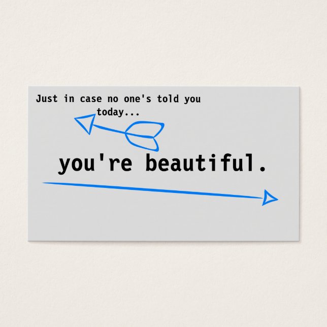 "Vous êtes belle" Cartes de compléments (Devant)
