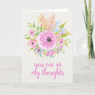 Vous êtes dans ma carte Pensées Watercolor Flowers