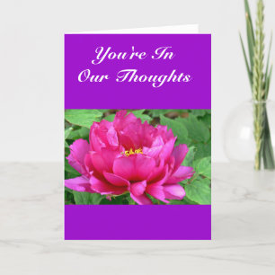 "VOUS ÊTES DANS NOS PENSÉES" CARTE DE SALUT FLORAL