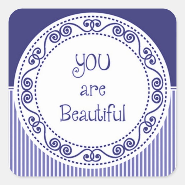 Vous êtes de Beaux Stickers Bleus (Devant)