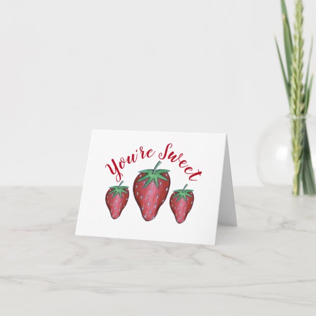 Vous êtes du Merci de fraise rouge rose doux (Devant)