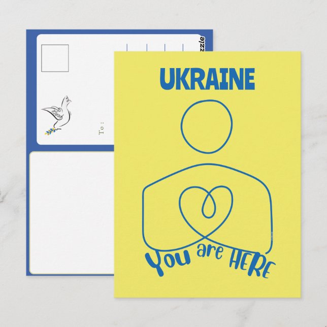 Vous Êtes Ici : Ukraine, Carte Postale Personnalis (Devant / Derrière)