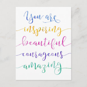 Vous êtes Inspirant belle carte postale courageuse