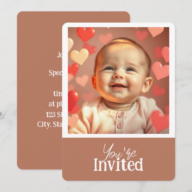 Vous êtes invité Ajouter une invitation photo et t (Devant / Derrière)