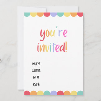 Vous êtes invité ! Carte arc-en-ciel vierge
