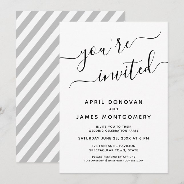 Vous êtes Invité Faire-part de mariage de typograp (Devant / Derrière)