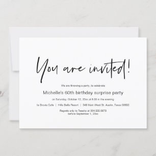 Vous êtes invité, Invitation Surprise Anniversaire