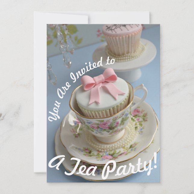 Vous Êtes Invité Tea Party Invitation (Devant)