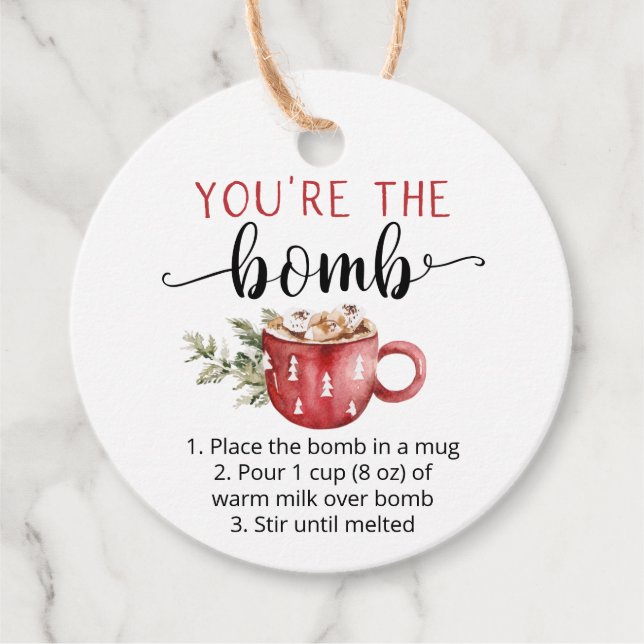 Vous êtes la bombe étiquettes de chocolat de cacao (Devant)