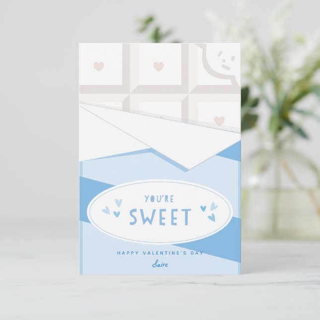 Vous êtes la jolie carte de la Saint Valentin Bleu (Debout devant)