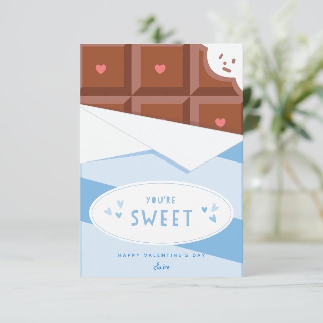 Vous êtes la jolie carte de la Saint Valentin Bleu (Debout devant)