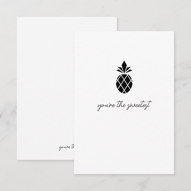 Vous êtes le Carte de remerciements d'ananas noir  (Devant / Derrière)