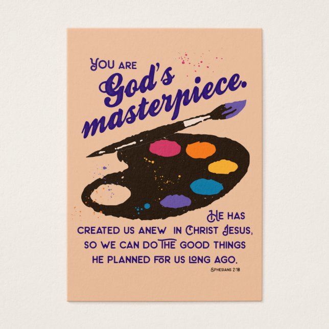 Vous êtes le chef-d'oeuvre de Dieu Carte d'encoura (Devant)