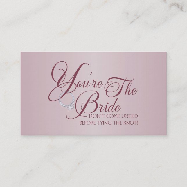 Vous êtes les cartes de visite de jeune mariée (Devant)