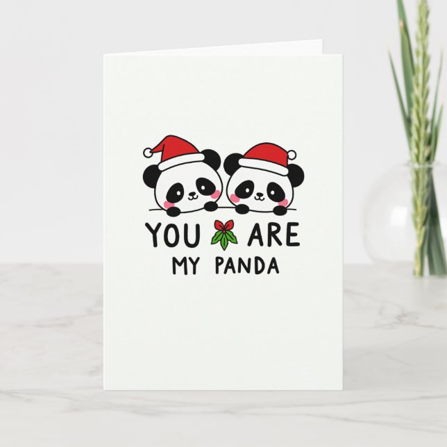 Vous êtes ma carte de Noël Panda Cute pour partena (Devant)