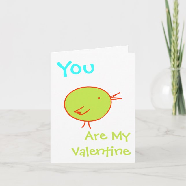 Vous êtes ma carte verte d'oiseau de Valentine (Devant)