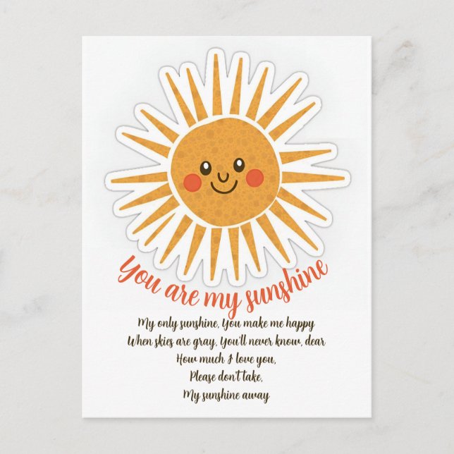 Vous êtes mes paroles de soleil carte de voeux (Devant)