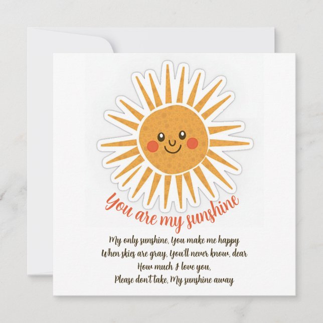 Vous êtes mes paroles de soleil carte de voeux (Devant)