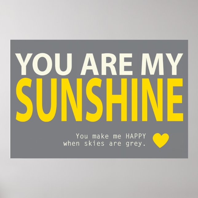 Vous êtes mon affiche Sunshine (Devant)