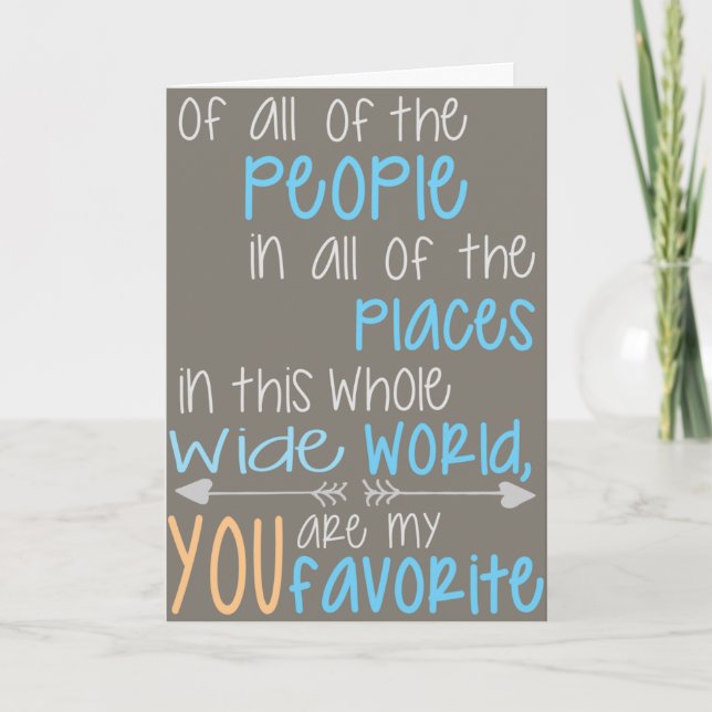 Vous Êtes Mon Favori - Carte De Voeux Personnalisa (Devant)
